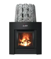 Дровяная банная печь Grill'D Cometa Vega 350 Window Max Stone Pro (Серпентинит)