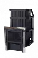 Печь банная НМК "СИБИРЬ" с закрытой каменкой и панорамной дверцей