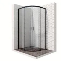 Полукруглое душевое ограждение с раздвижными дверями 