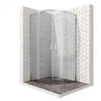 Полукруглое душевое ограждение с раздвижными дверями 