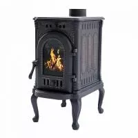 Печь-камин "СИБИРЬ-6" чугунная со стеклом